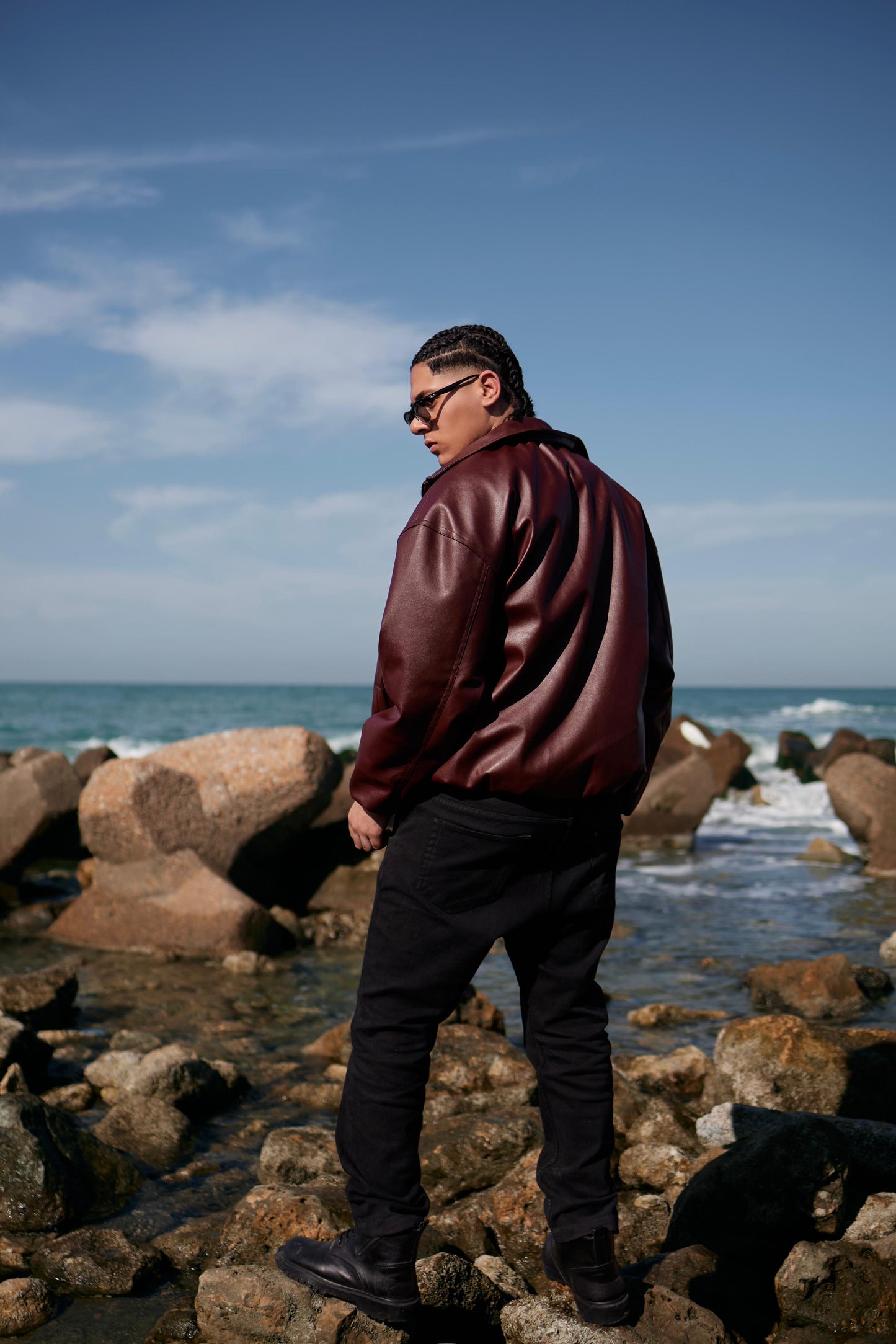 BURGUNDY LEATHER JACKET