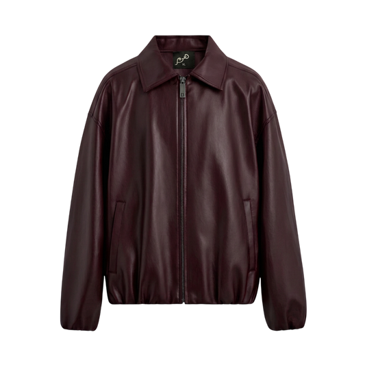 BURGUNDY LEATHER JACKET